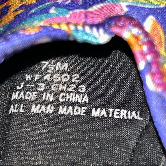 Vintage Keds Floral Print Sun Surf Slip On Sling Back Sandal Shoes - Picture 8 of 10